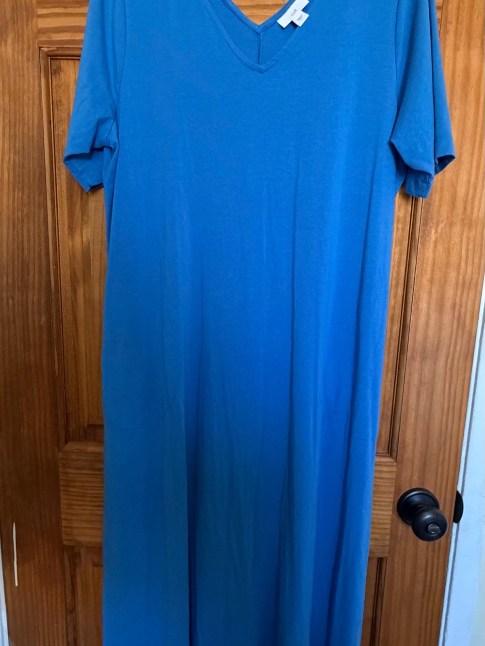 J.Jill Relaxed Blue Elbow-Sleeve Maxi Dress - Picture 5 of 9